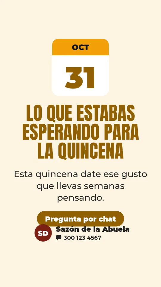 Ejemplo de historia para comida a domicilio: Lo que estabas esperando para la quincena