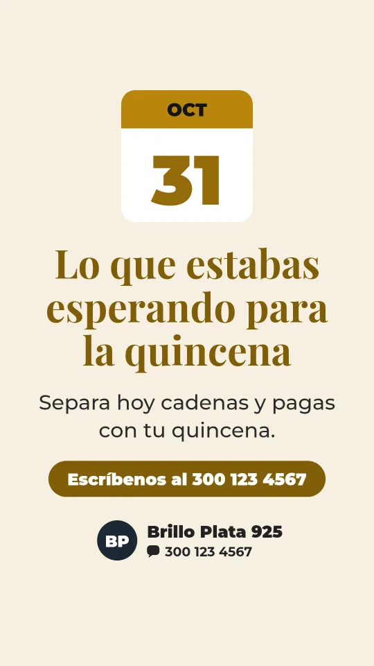 Ejemplo de historia para joyería y bisutería: Lo que estabas esperando para la quincena